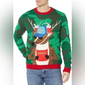 NWT Blizzard Bay Reindeer Brewdolph Santas Drinking Squad Sweater Christmas M